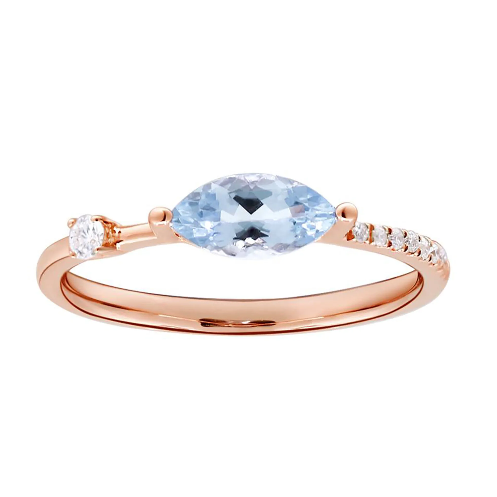 AAA-Brasilianischer Aquamarin-Goldring
