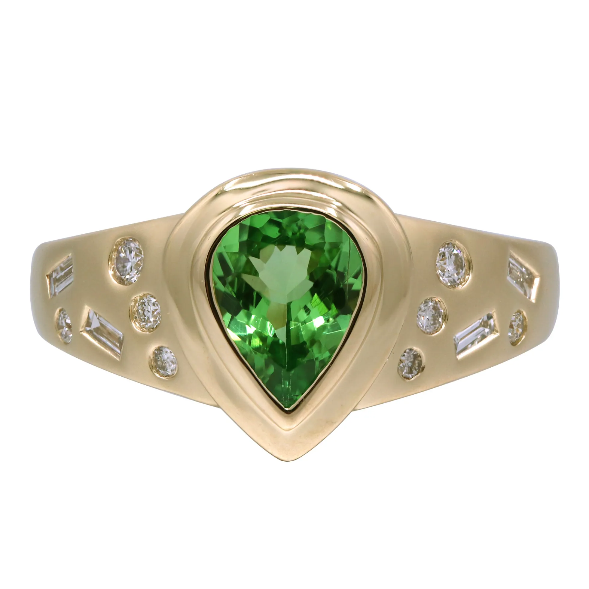 AAA-Kenianischer Tsavorit-Goldring