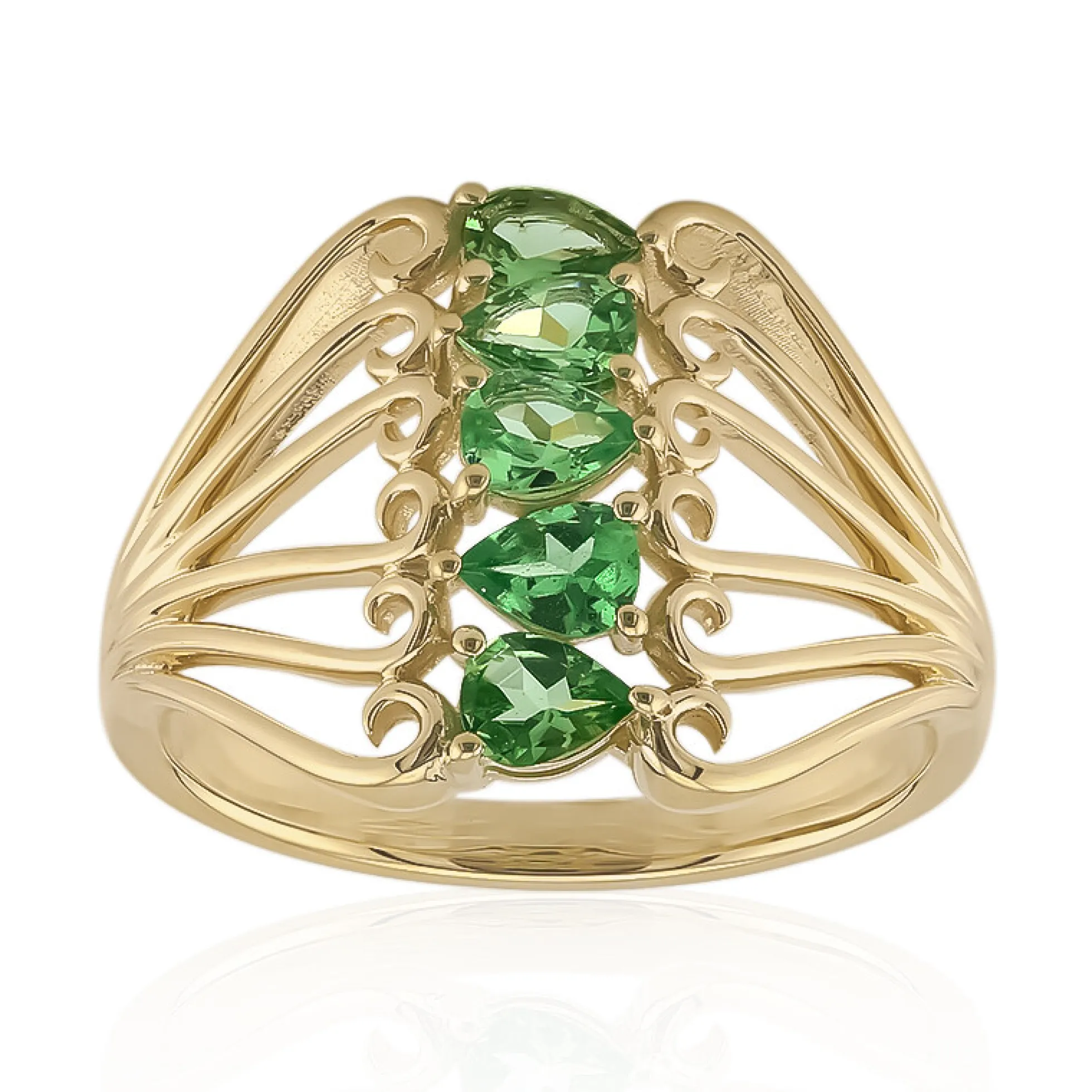 AAA-Kenianischer Tsavorit-Goldring