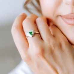 AAA-Kenianischer Tsavorit-Silberring
