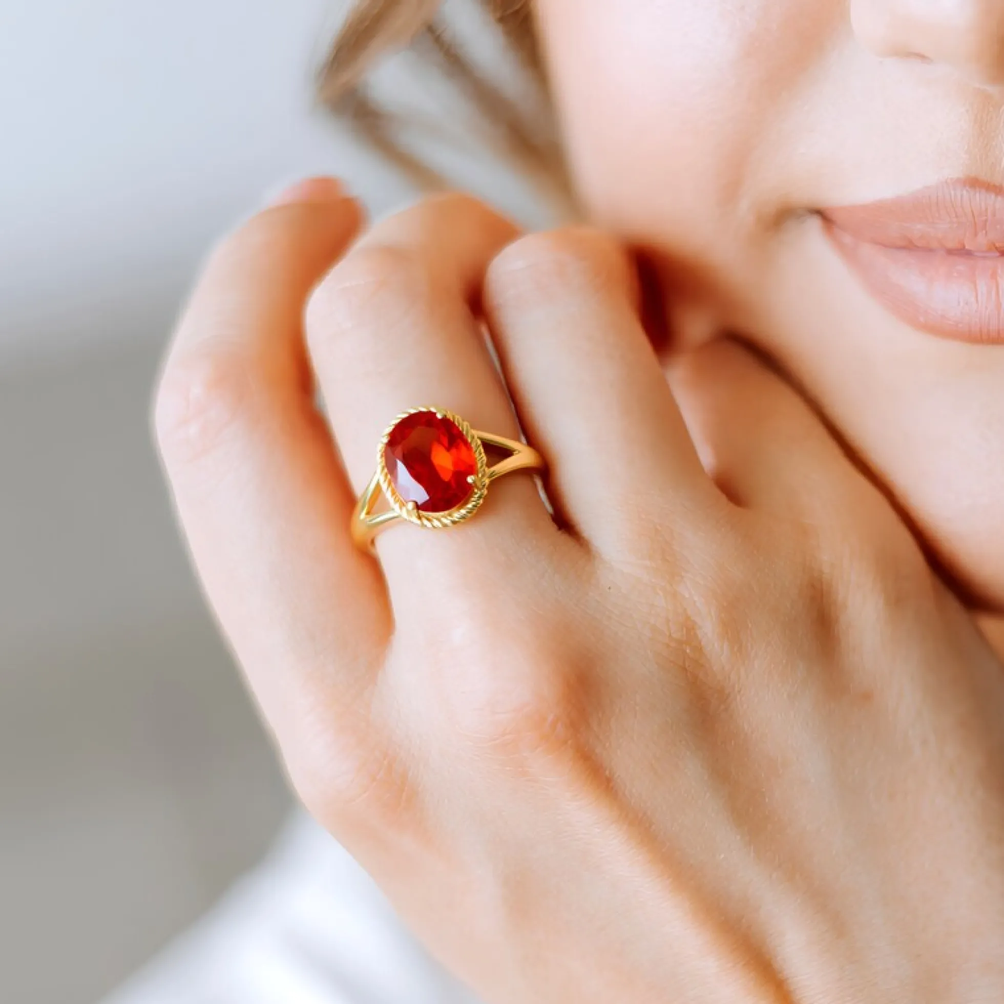AAA-Mexikanischer Feueropal-Goldring
