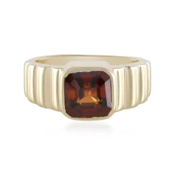 Abendroter Zirkon-Goldring