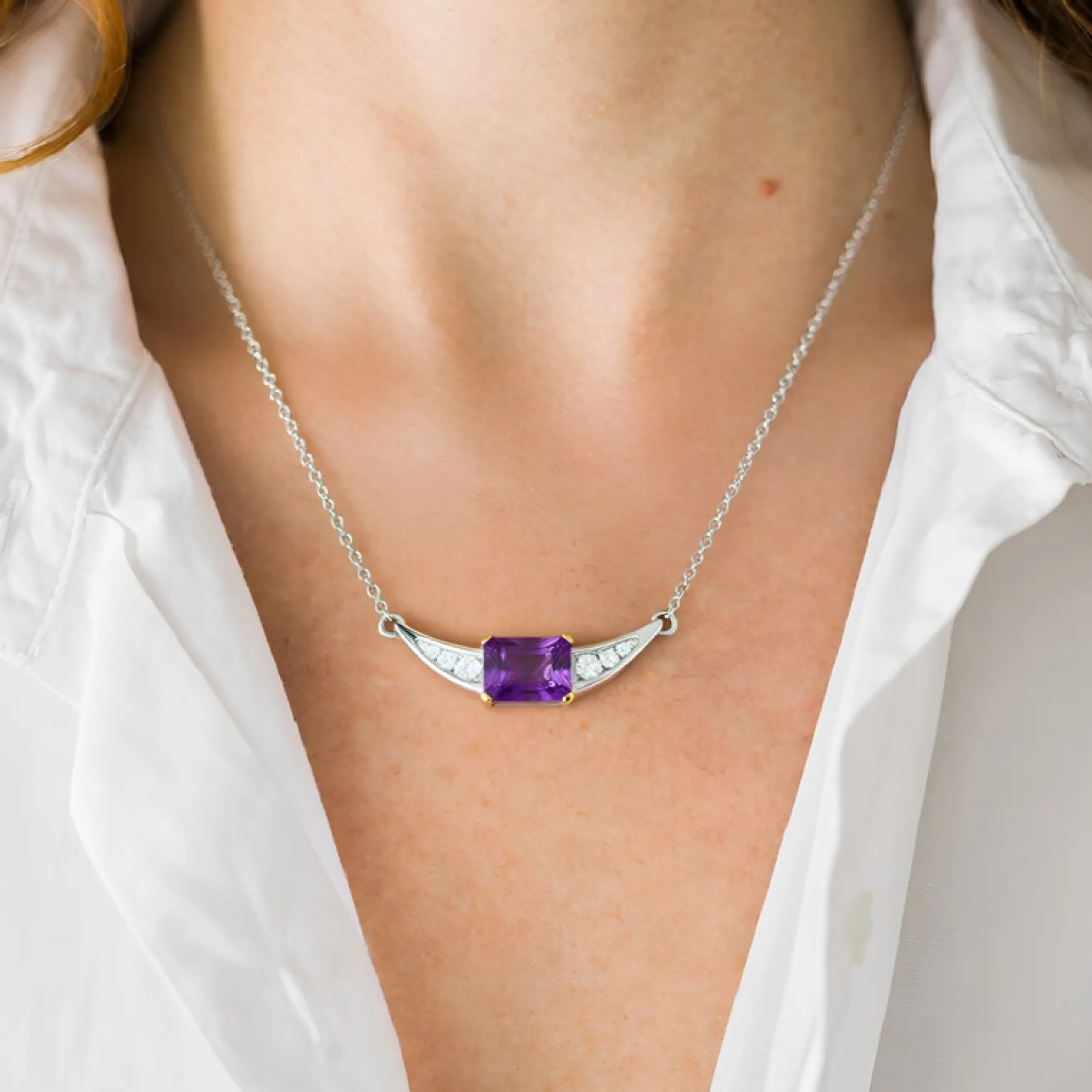 Amethyst-Silbercollier