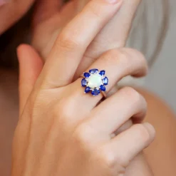 Australischer Opal-Goldring