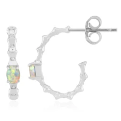 Australischer Opal-Silberohrringe