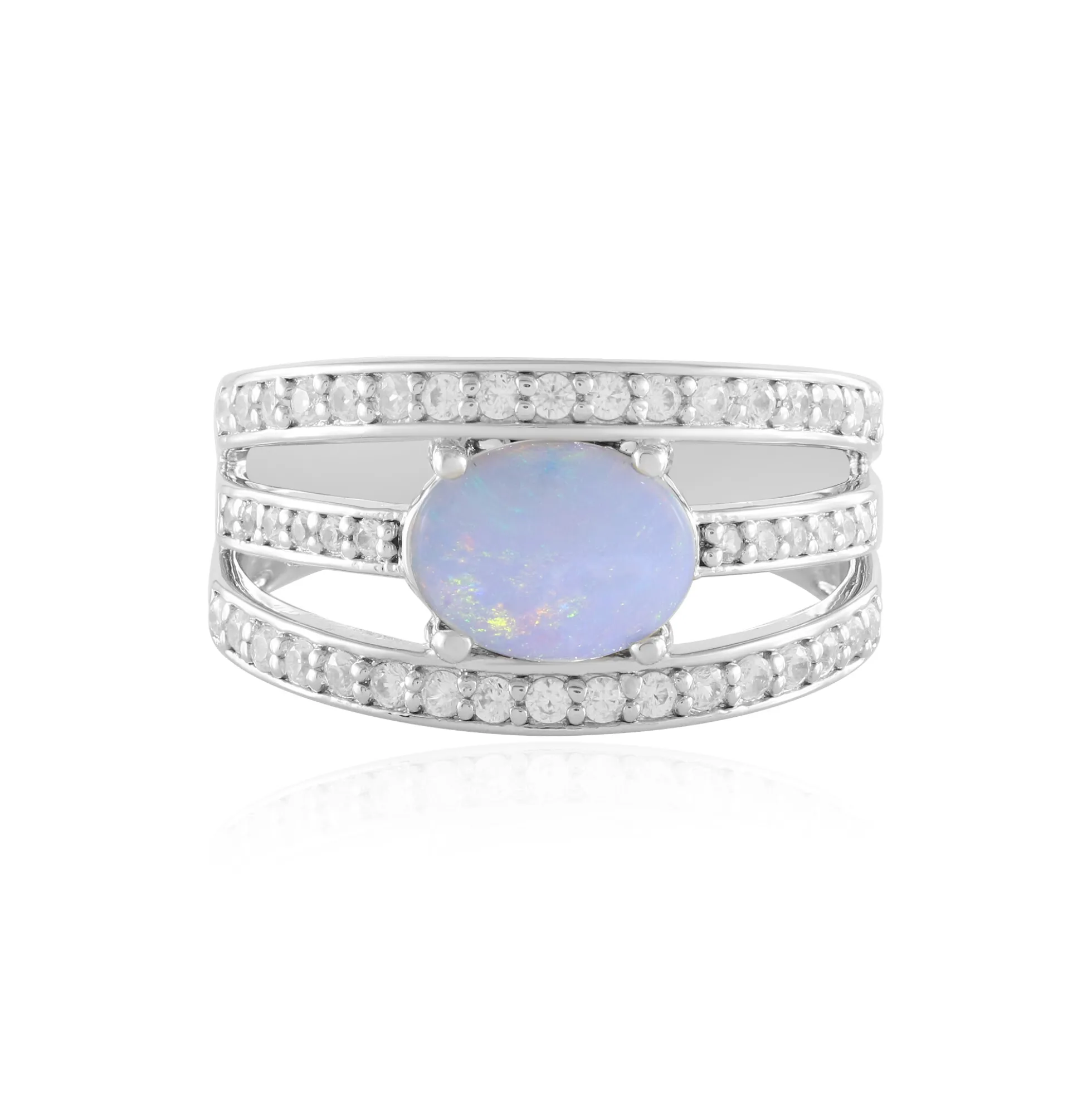 Australischer Opal-Silberring