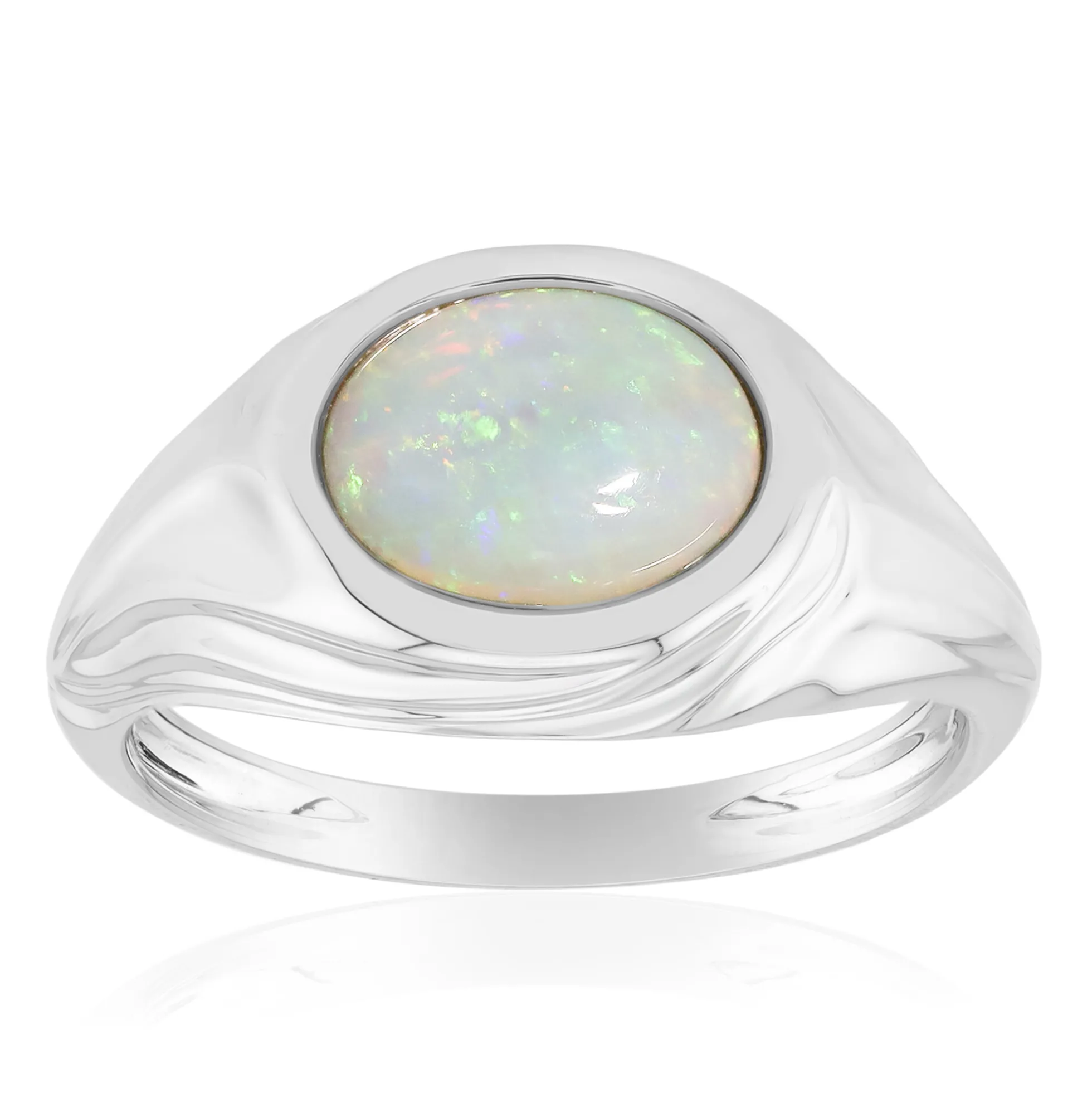 Australischer Opal-Silberring