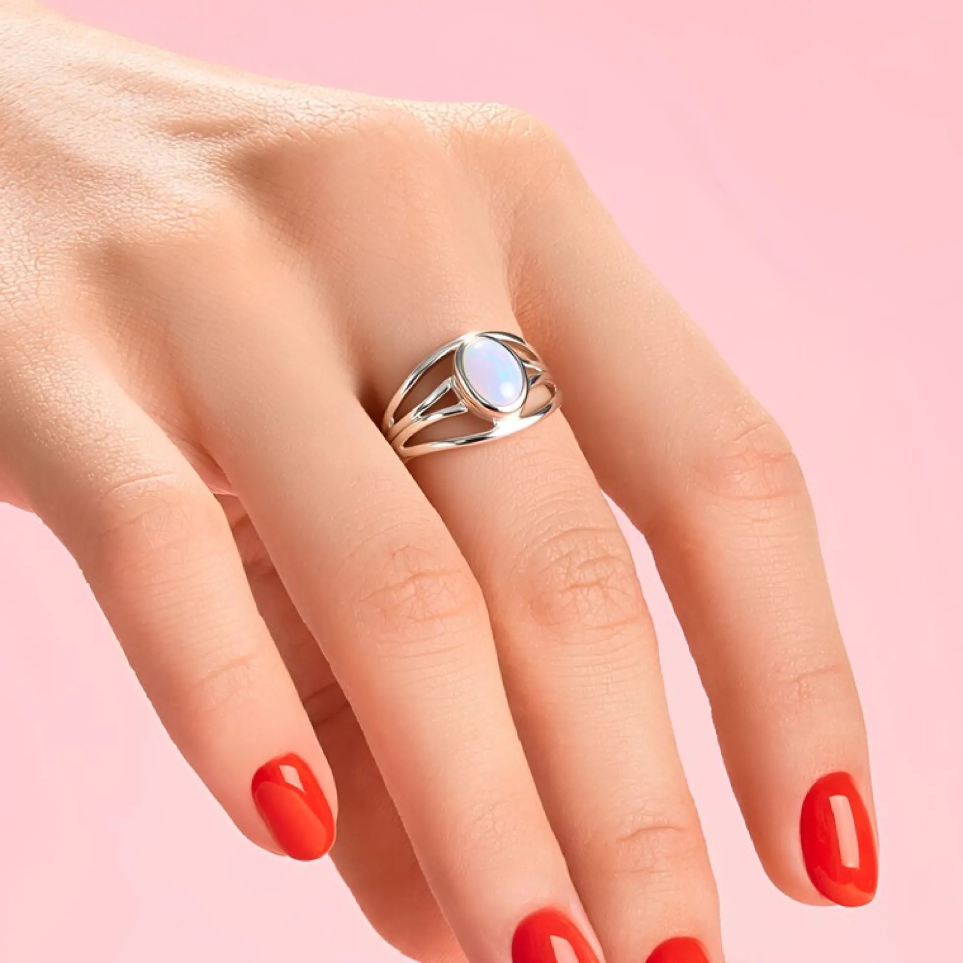 Australischer Opal-Silberring