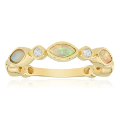 Australischer Opal-Silberring
