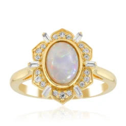 Australischer Opal-Silberring