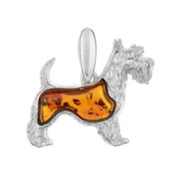 Baltischer Cognac-Bernstein-Silberanhänger