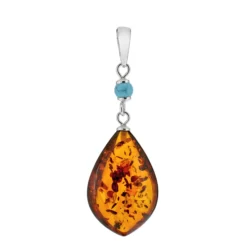 Baltischer Cognac-Bernstein-Silberanhänger