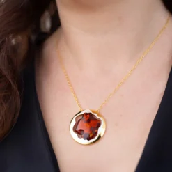 Baltischer Cognac-Bernstein-Silbercollier