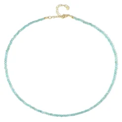 Blauer Apatit-Silberhalskette