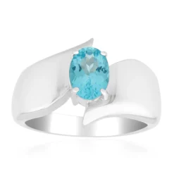 Blauer Apatit-Silberring