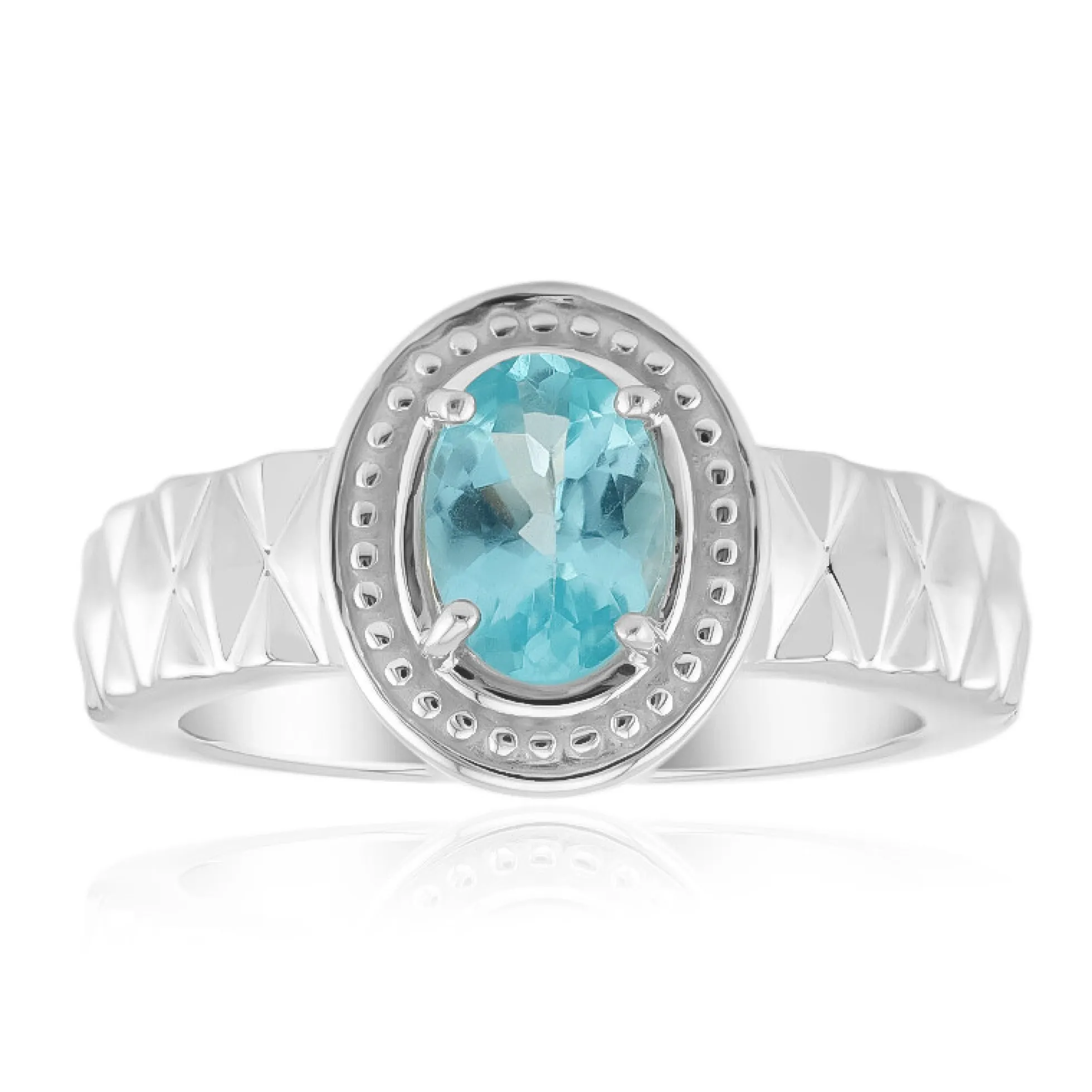 Blauer Apatit-Silberring