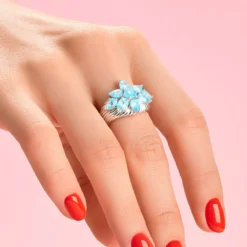 Blauer Apatit-Silberring