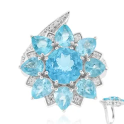 Blauer Apatit-Silberring