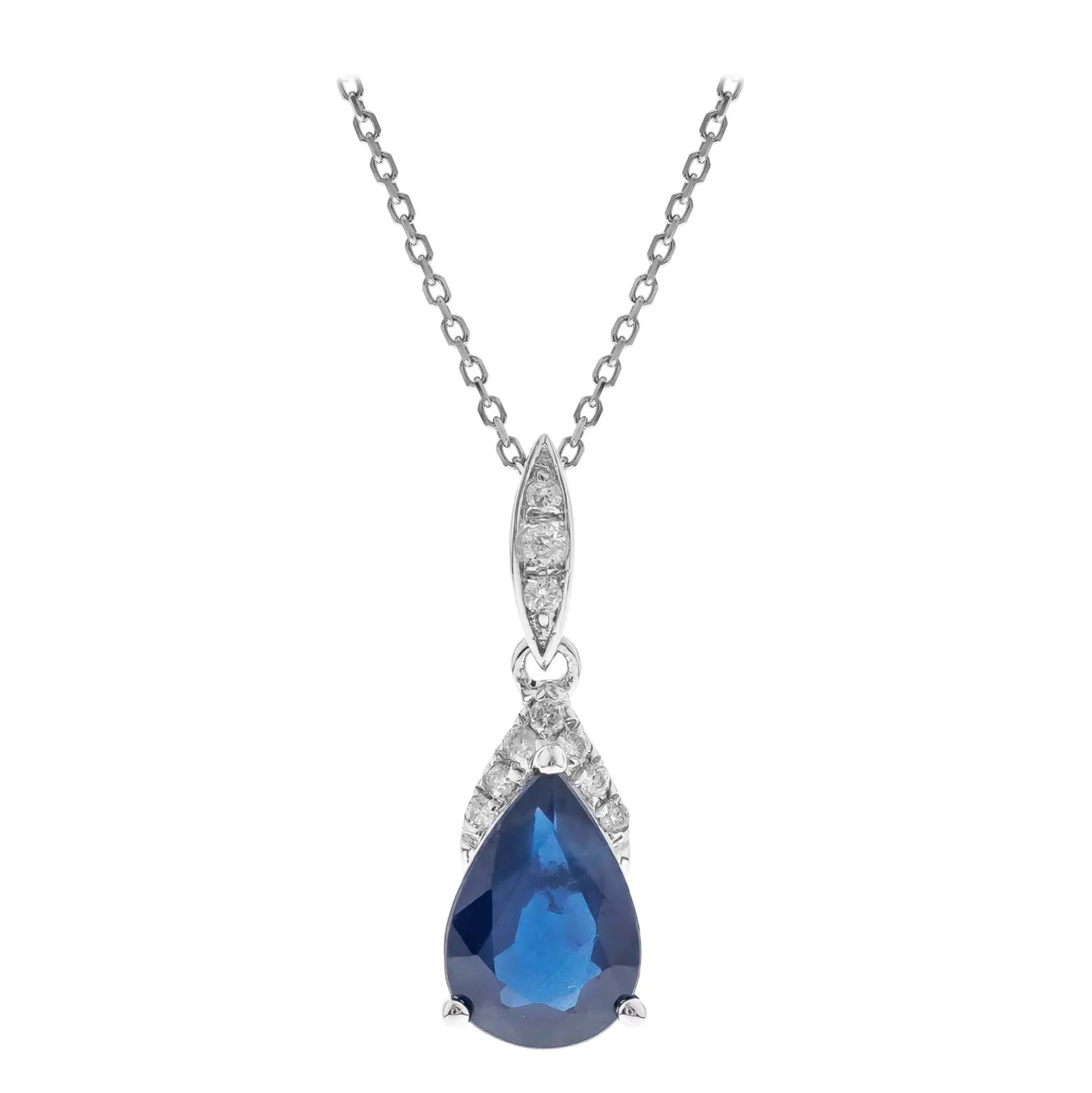 Blauer Ceylon-Saphir-Goldhalskette