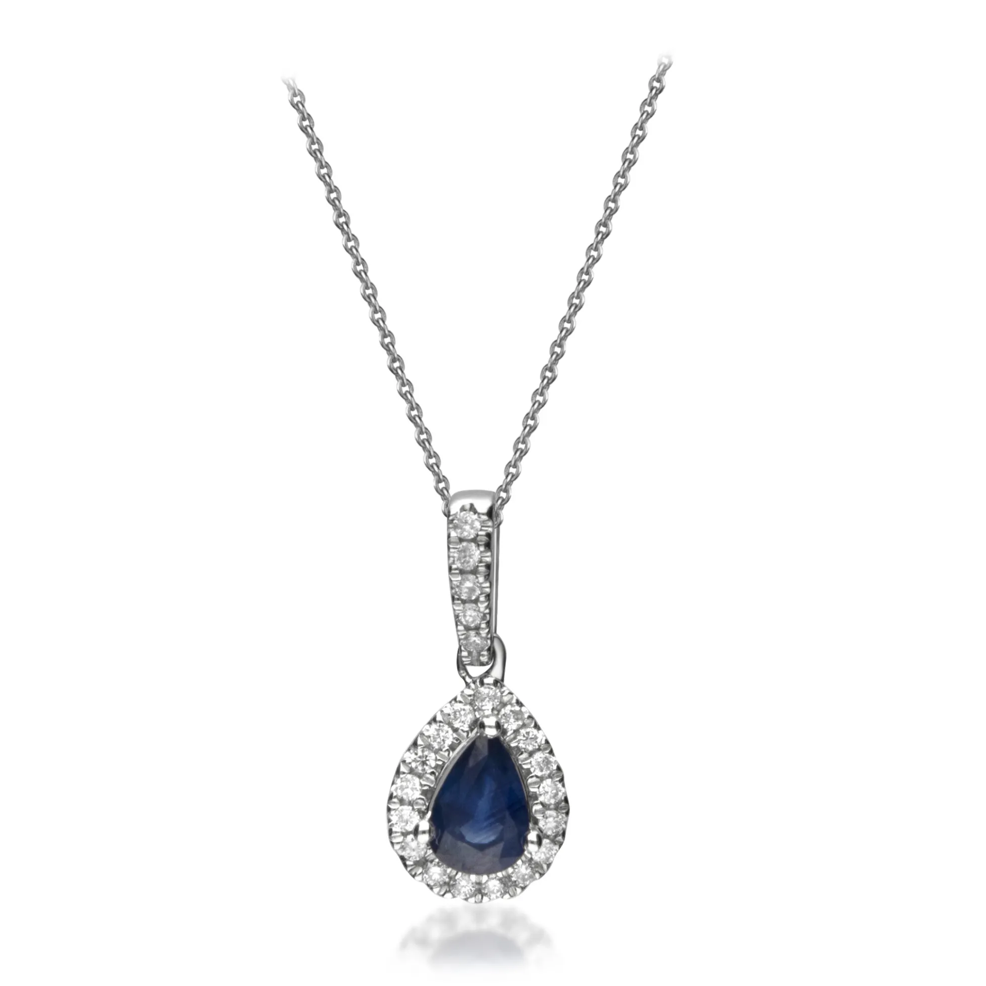 Blauer Ceylon-Saphir-Goldhalskette
