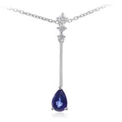 Blauer Ceylon-Saphir-Goldhalskette