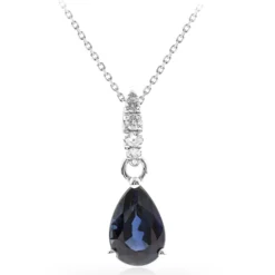 Blauer Ceylon-Saphir-Goldhalskette