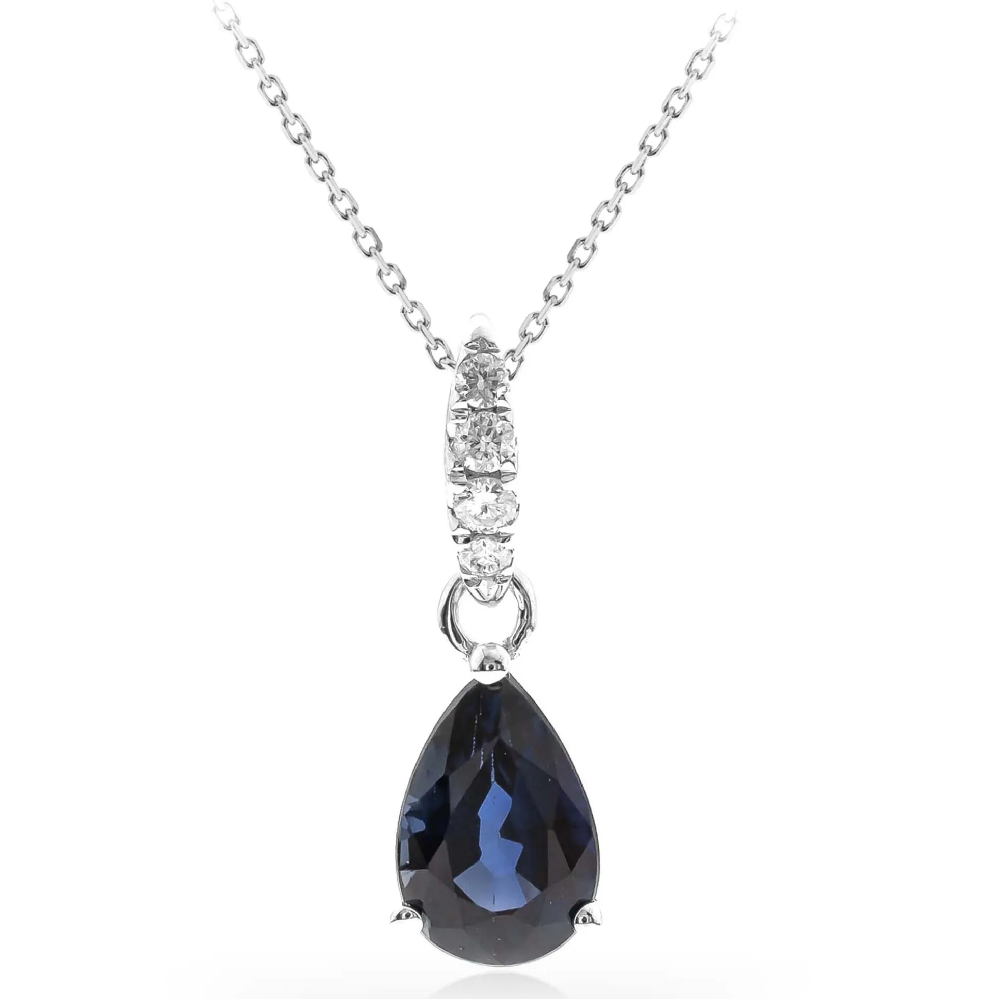 Blauer Ceylon-Saphir-Goldhalskette
