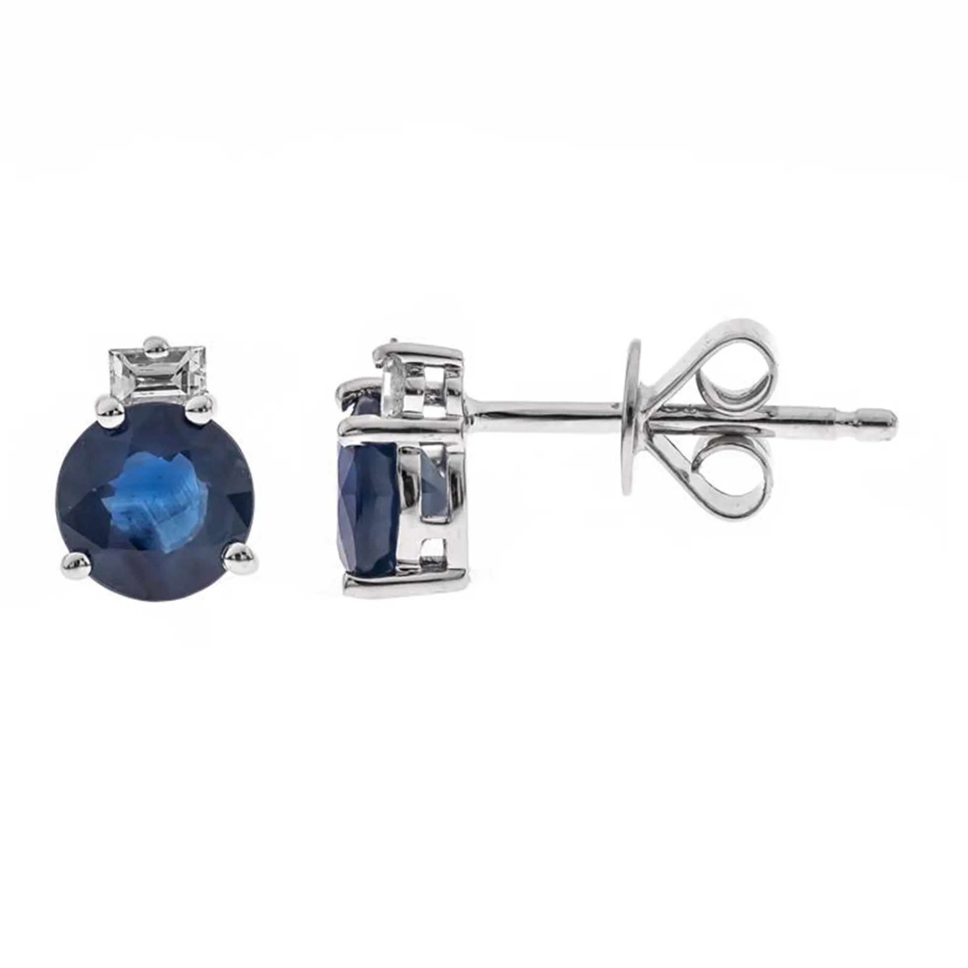 Blauer Ceylon-Saphir-Goldohrringe