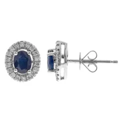 Blauer Ceylon-Saphir-Goldohrringe