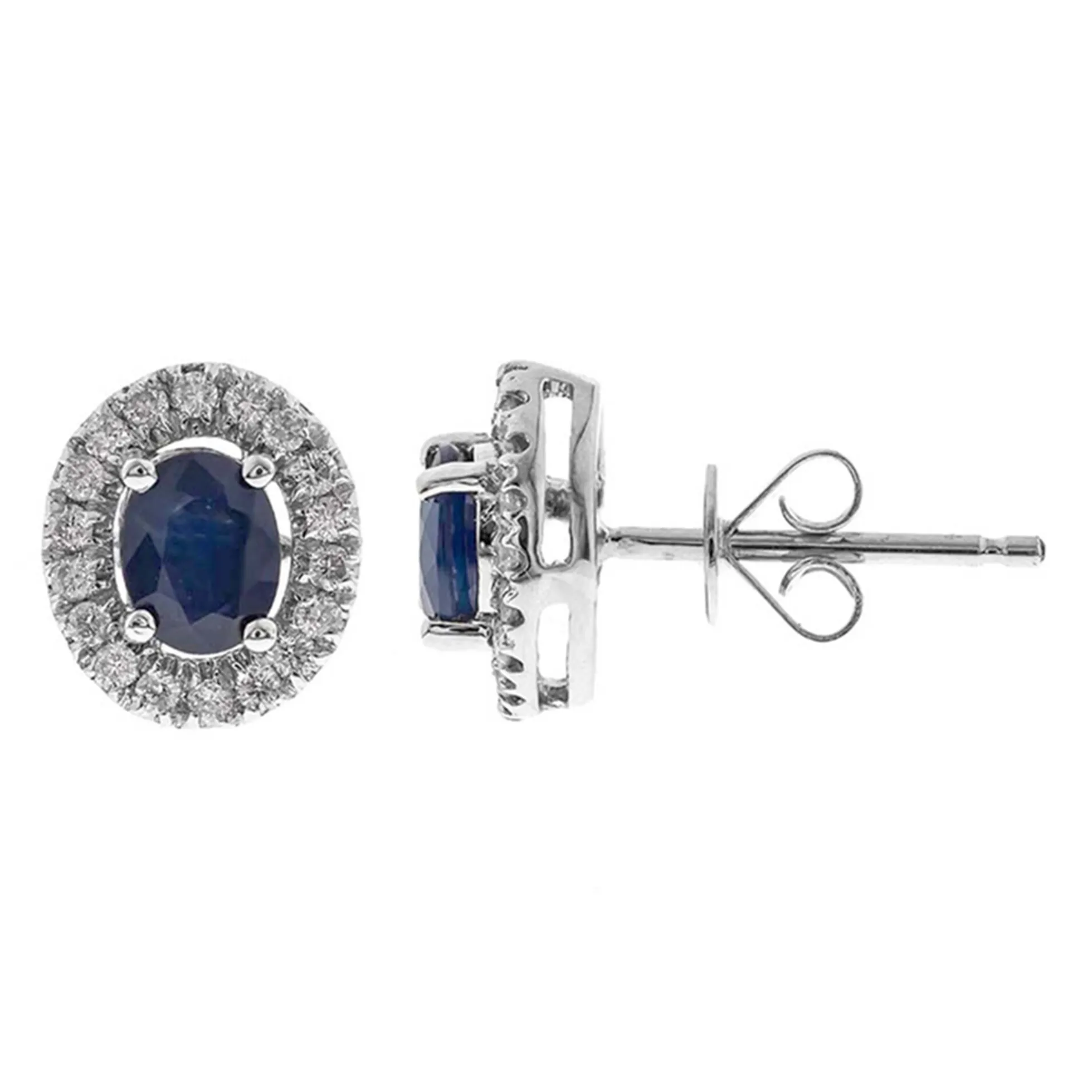 Blauer Ceylon-Saphir-Goldohrringe