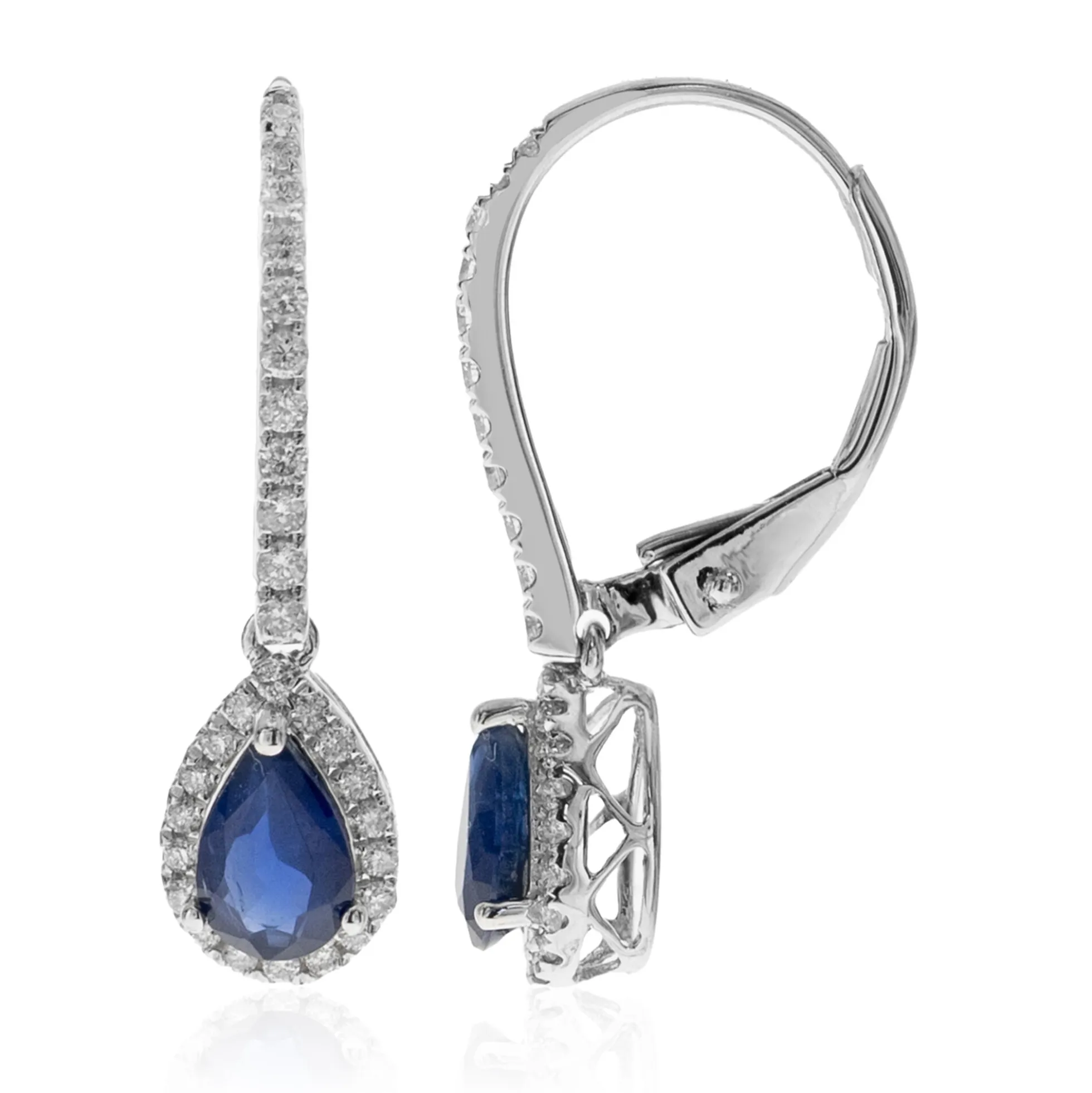 Blauer Ceylon-Saphir-Goldohrringe