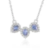 Blauer Ceylon-Saphir-Silbercollier