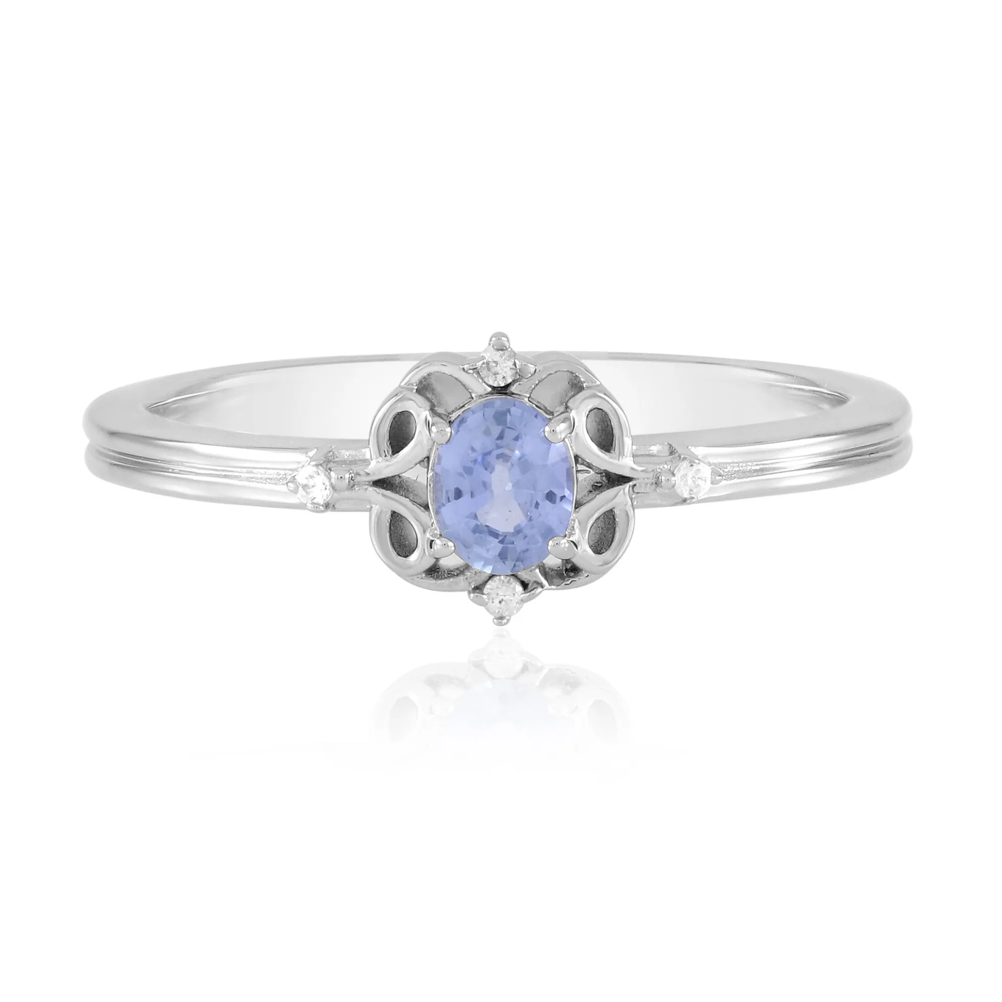 Blauer Ceylon-Saphir-Silberring