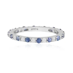 Blauer Ceylon-Saphir-Silberring