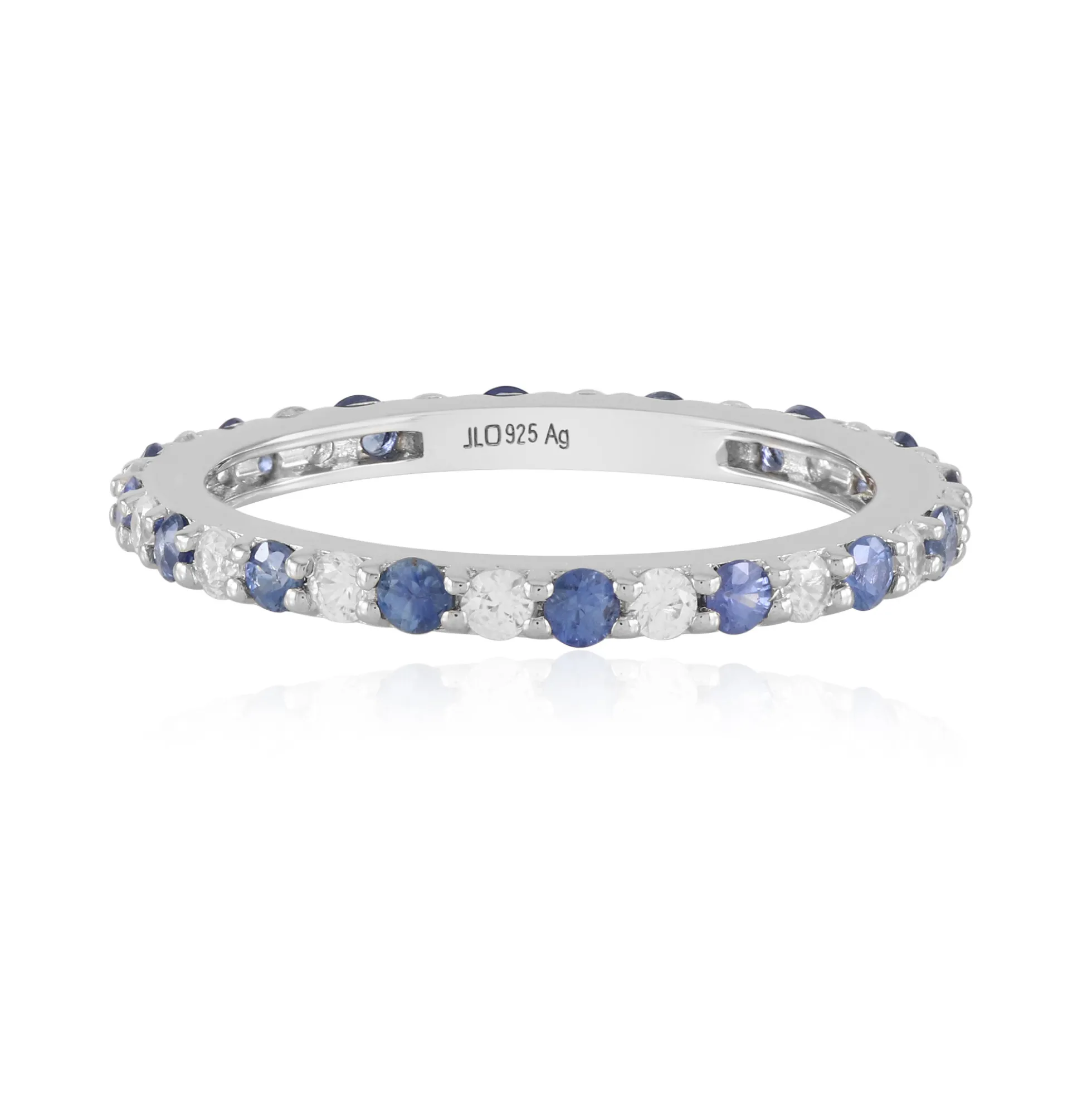 Blauer Ceylon-Saphir-Silberring