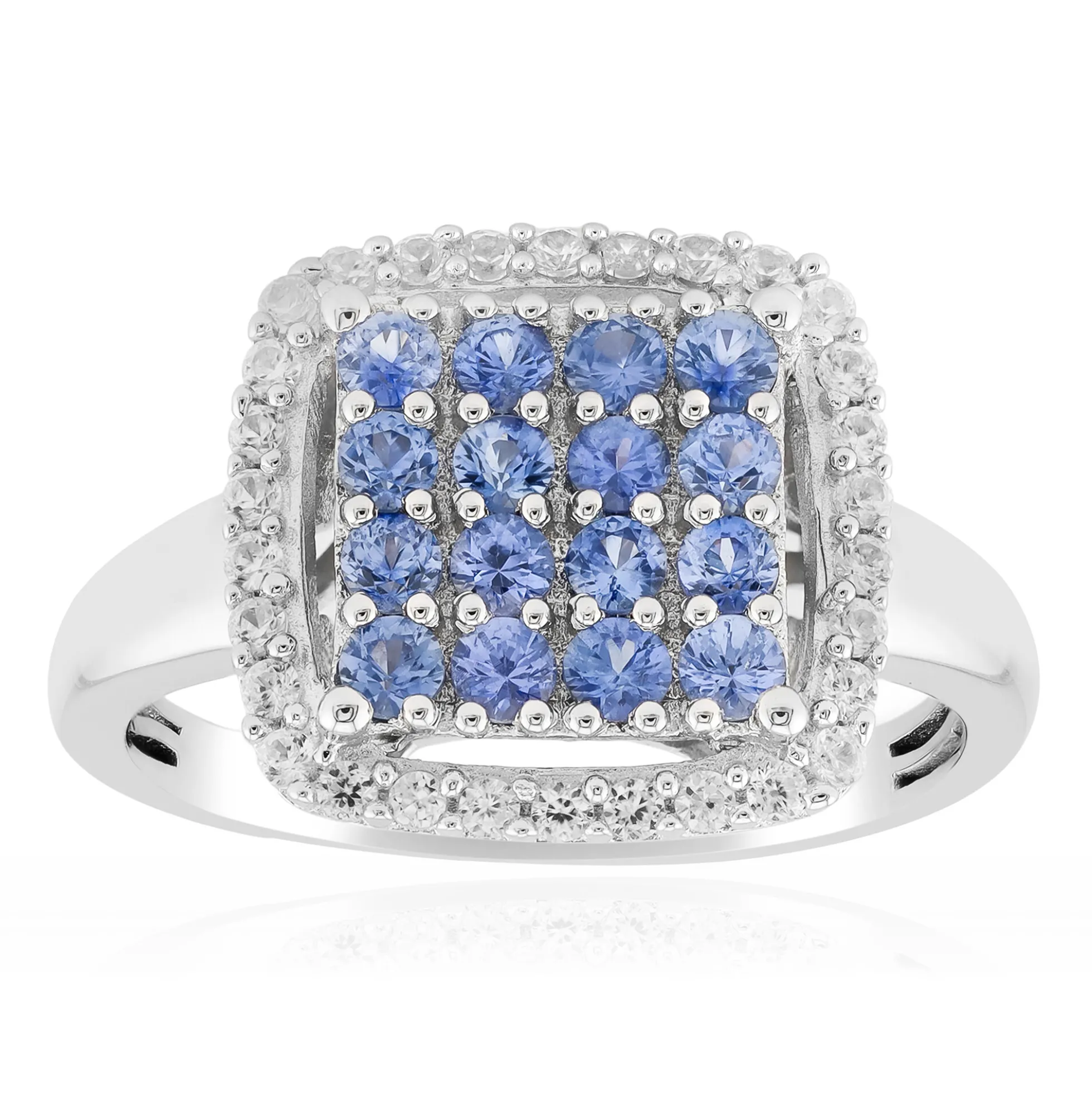 Blauer Ceylon-Saphir-Silberring