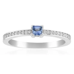 Blauer Ceylon-Saphir-Silberring