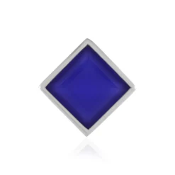Blauer Chalzedon-Silberanhänger
