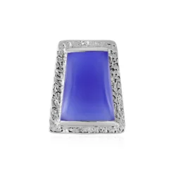 Blauer Chalzedon-Silberanhänger