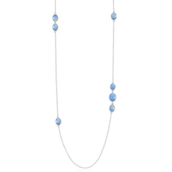 Blauer Chalzedon-Silbercollier