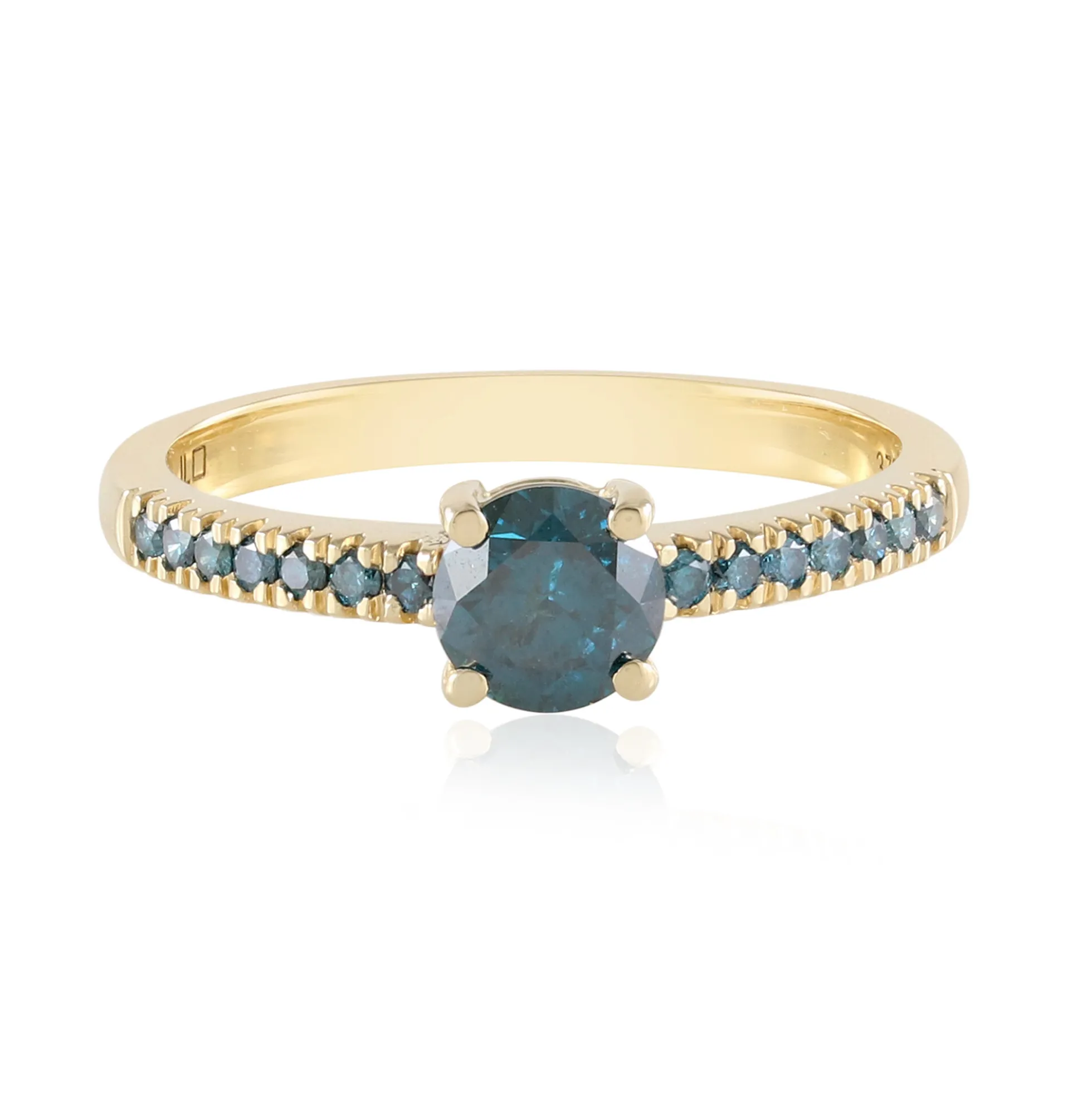 Blauer I2 Brillant-Goldring