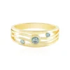 Blauer I2 Brillant-Silberring
