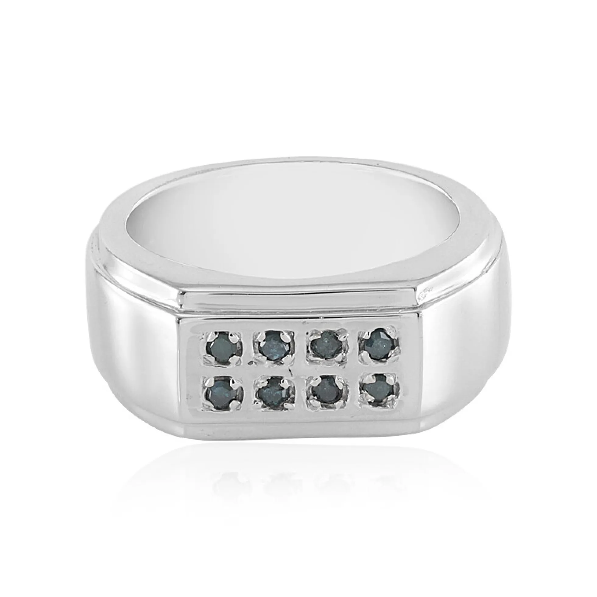 Blauer I3 Diamant-Messingring