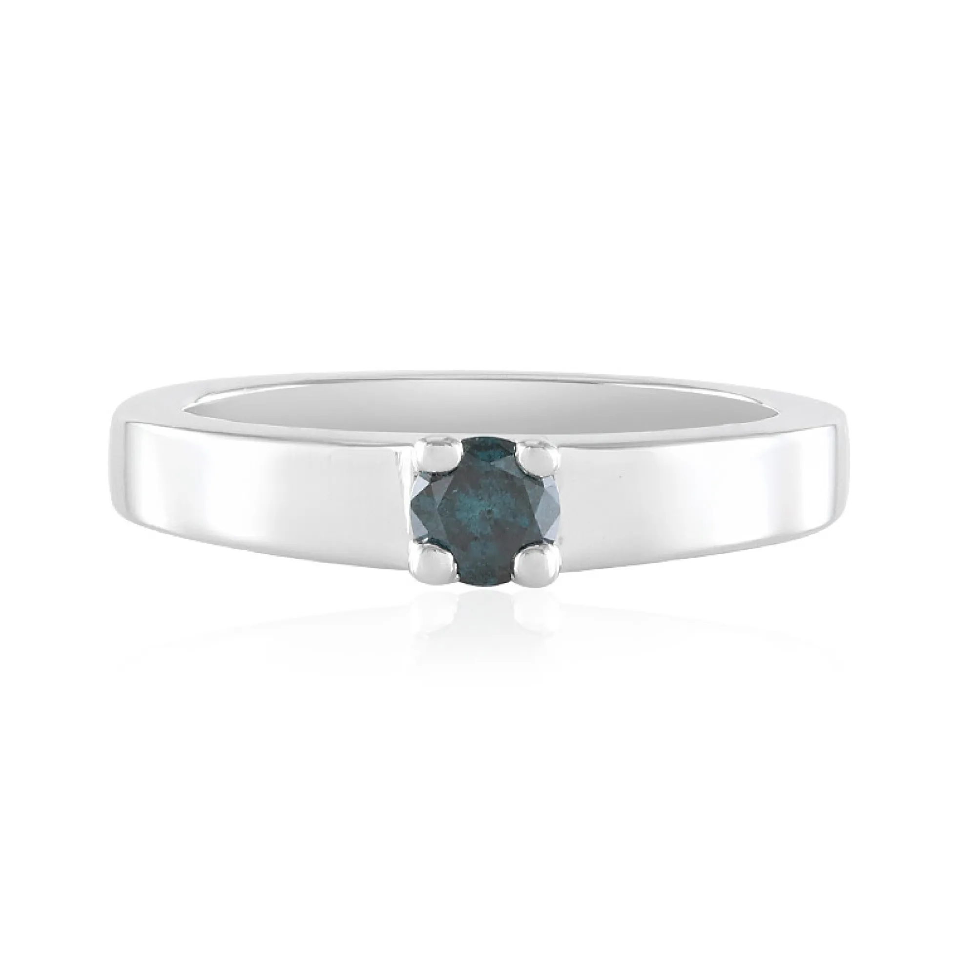 Blauer I2 Diamant-Silberring