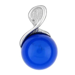 Blauer Kolumbianischer Bernstein-Silberanhänger