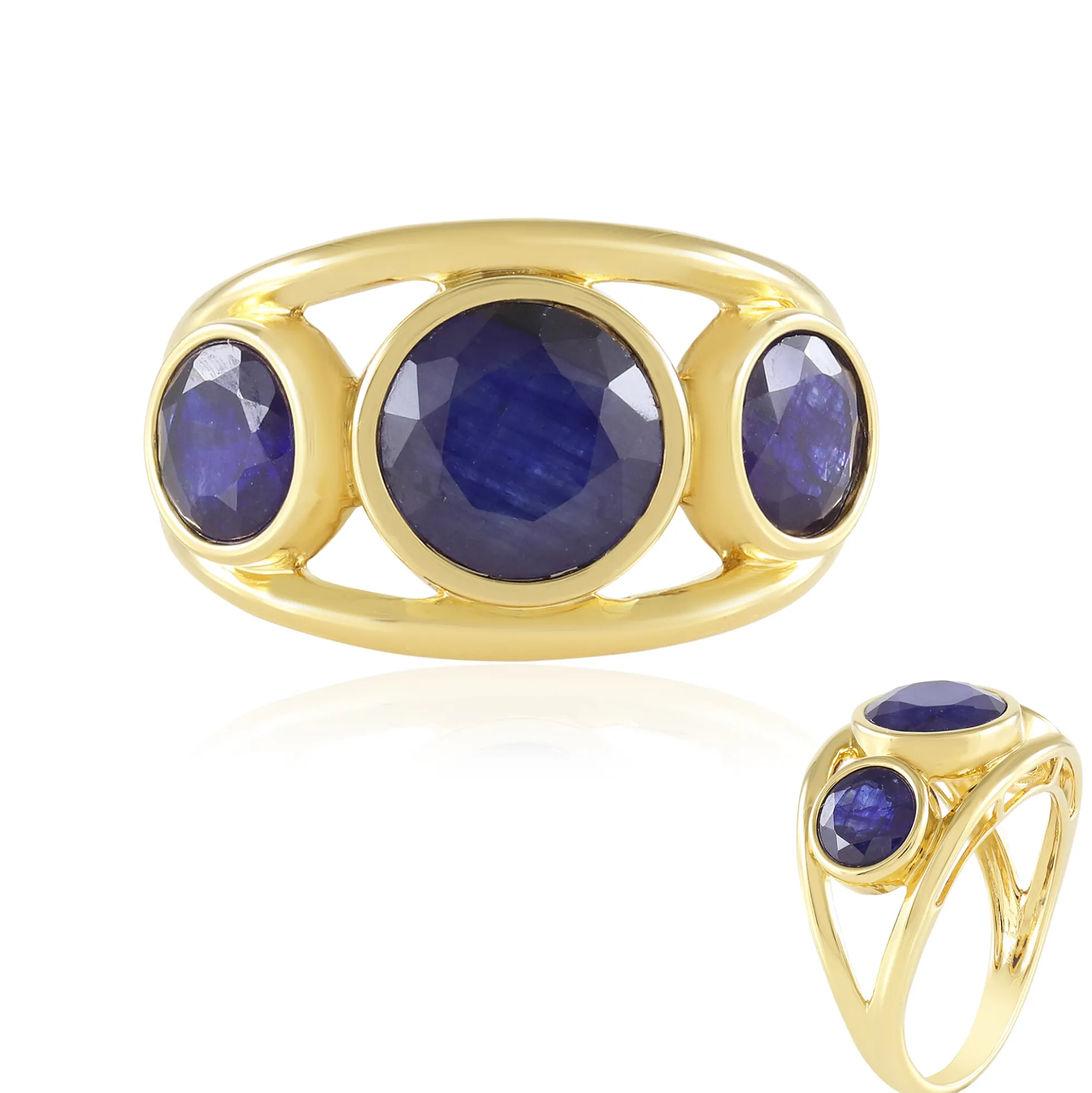 Blauer Madagaskar-Saphir-Silberring