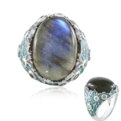 Blauer Maniry-Labradorit-Silberring