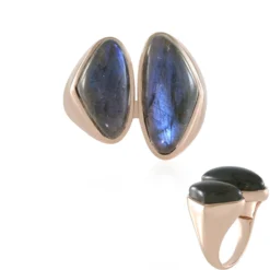 Blauer Maniry-Labradorit-Silberring