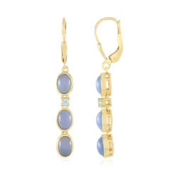 Blauer Opal-Silberohrringe