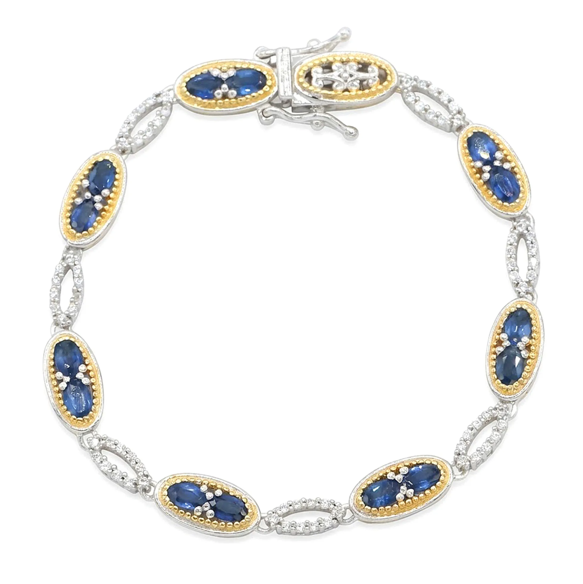 Blauer Saphir-Silberarmband